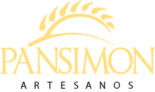 Logotipo Pan Simón. Una espiga y las letras de Pan Simón. Debajo pone también "Pan Artesano"